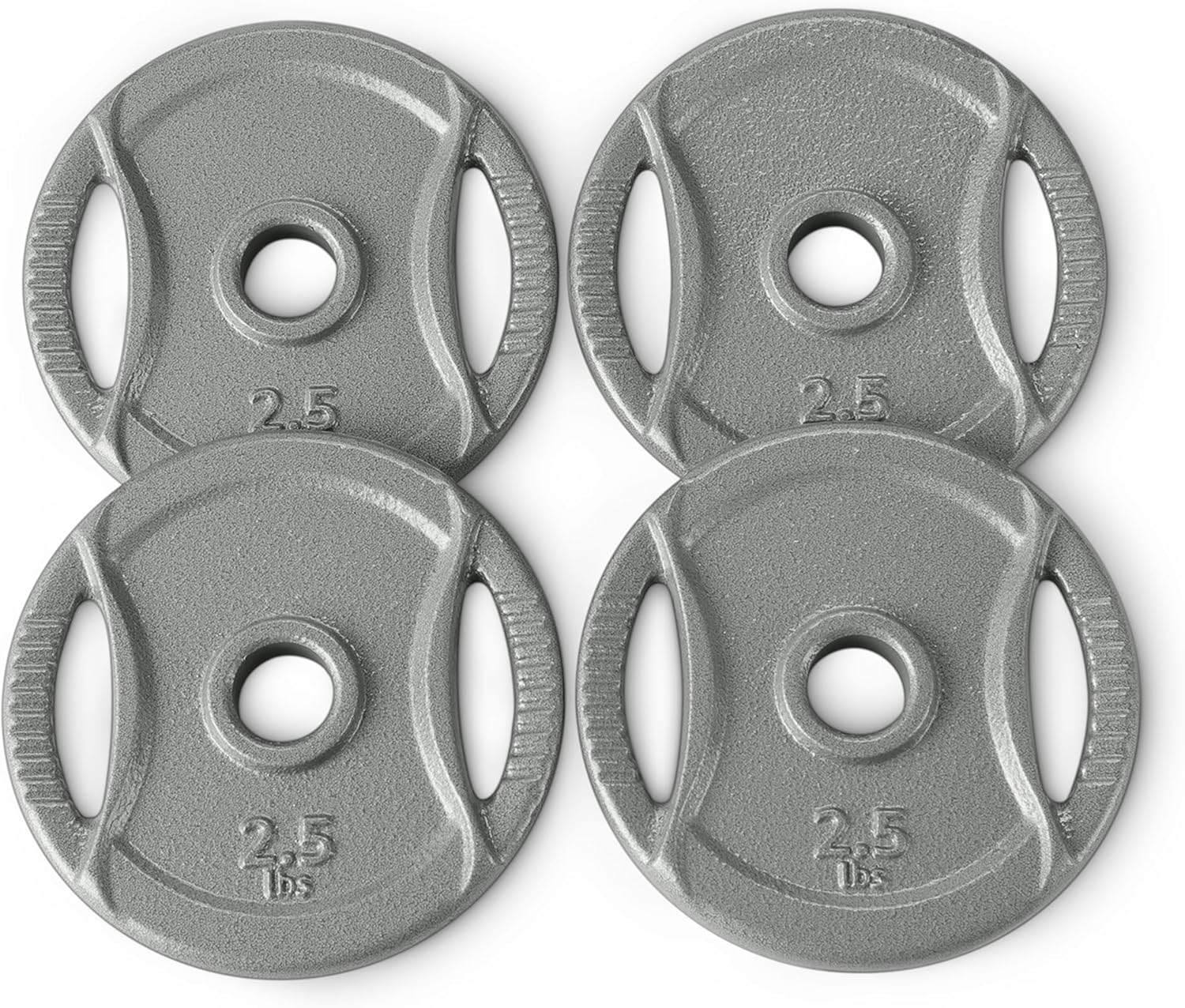 Amazon Basics 1-Inch Cast Iron Grip Weight Plates 2.5 lb, 4pc, 1"