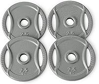 Amazon Basics 2.5lb Cast Iron Grip Weight Plates Set of 4 - 1-Inch Standard Barbell for Home Gym Strength Training