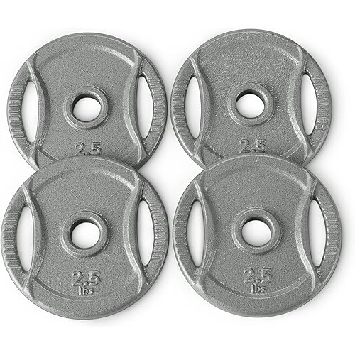 Amazon Basics 1-Inch Cast Iron Grip Weight Plates