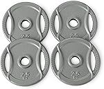 Amazon Basics 1-Inch Cast Iron Grip Weight Plates