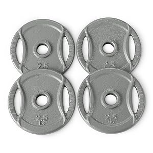Amazon Basics 1-Inch Cast Iron Grip Weight Plates