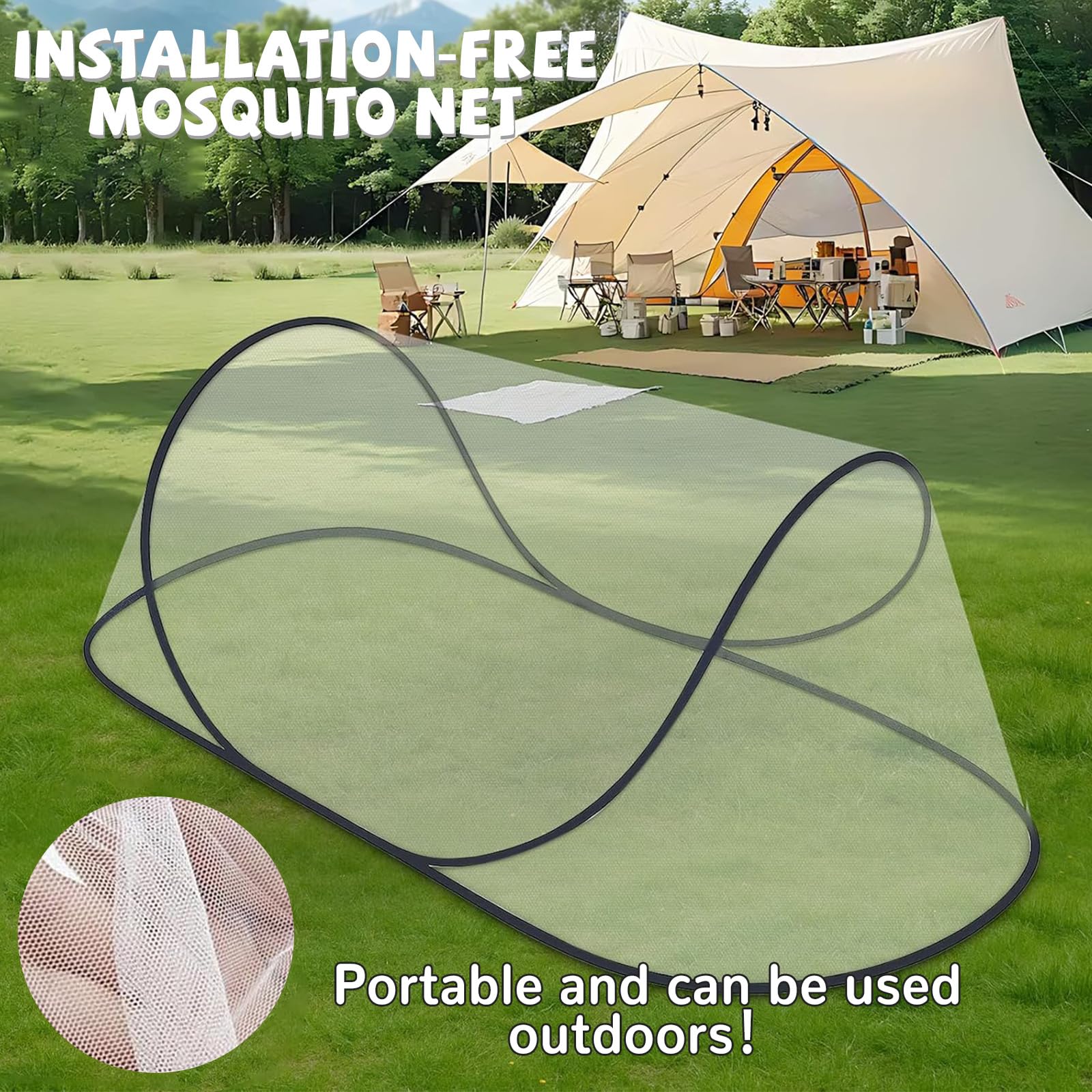 Moustiquaire de lit portable, 200 x 80 x 56 cm, lit moustiquaire familiale, convient pour la maison et le camping