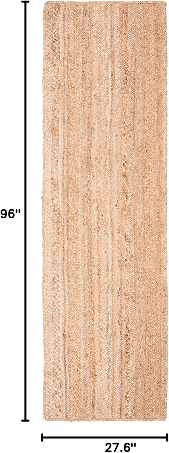 SAFAVIEH Natural Fiber Collection Runner Rug - 2'3" x 8', Natural, Handmade Farmhouse Jute, Ideal for High Traffic Areas in Living Room, Bedroom (NF923A)