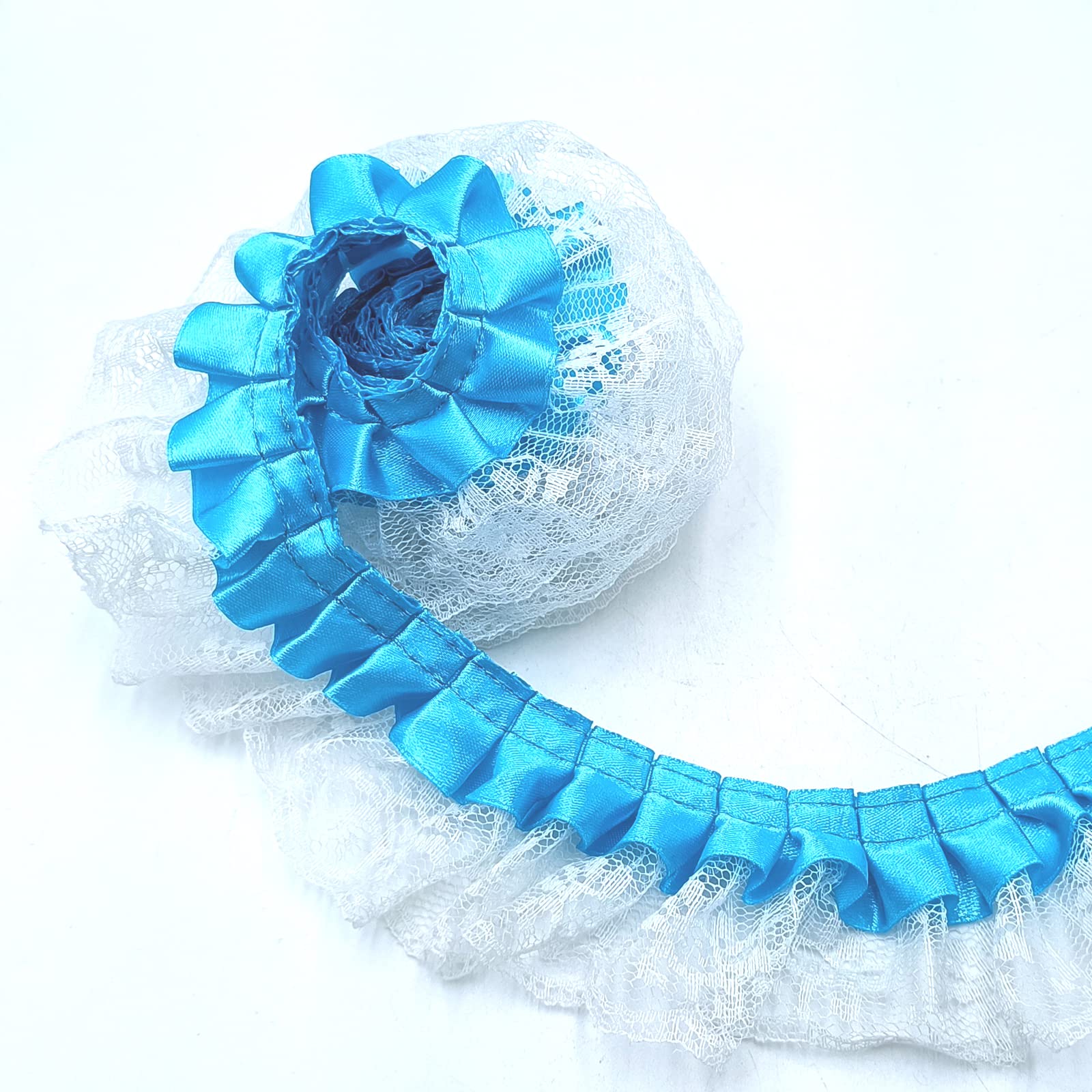 Dai Cinta 6,5 ​​cm 1pc Plisada Gasa Blanca Del Cordón Del Ajuste