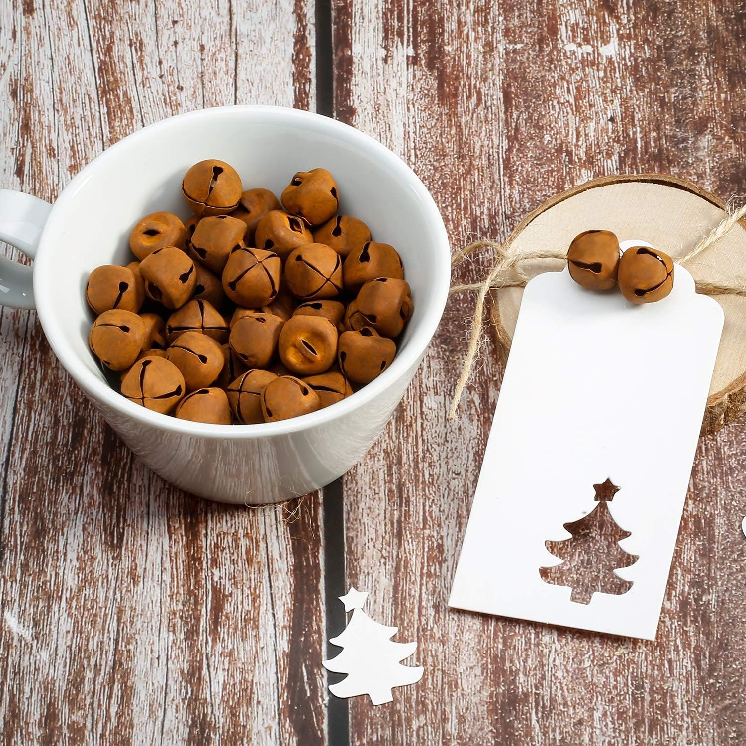 Zhanmai 300 Pieces Jingle Bells Bulk for Craft, DIY Christmas Bells for Decoration, Home Decoration(Rusty, 0.5 Inch)