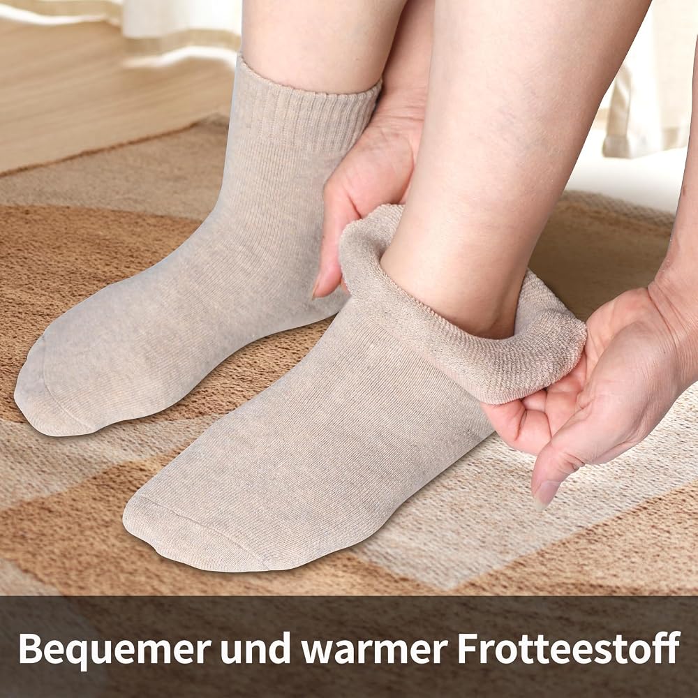 6 Paia di Calze donna Elledi corte in cotone spugna con polsino comfort