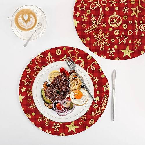 Miniatura 4 de Merry Christmas Buffalo Plaid Check Gold Red Pattern Absorb Water Pot Holder Trivet Mat for Hot Pots and Pans Dish Holder for Cooking Pot Hot Water