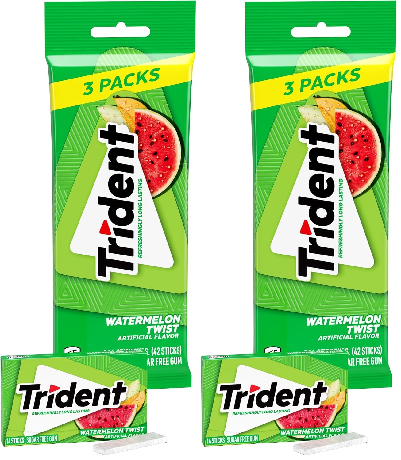 Trident Sugar Free Gum, Watermelon Twist Flavor, 42 Count (Pack of 2)