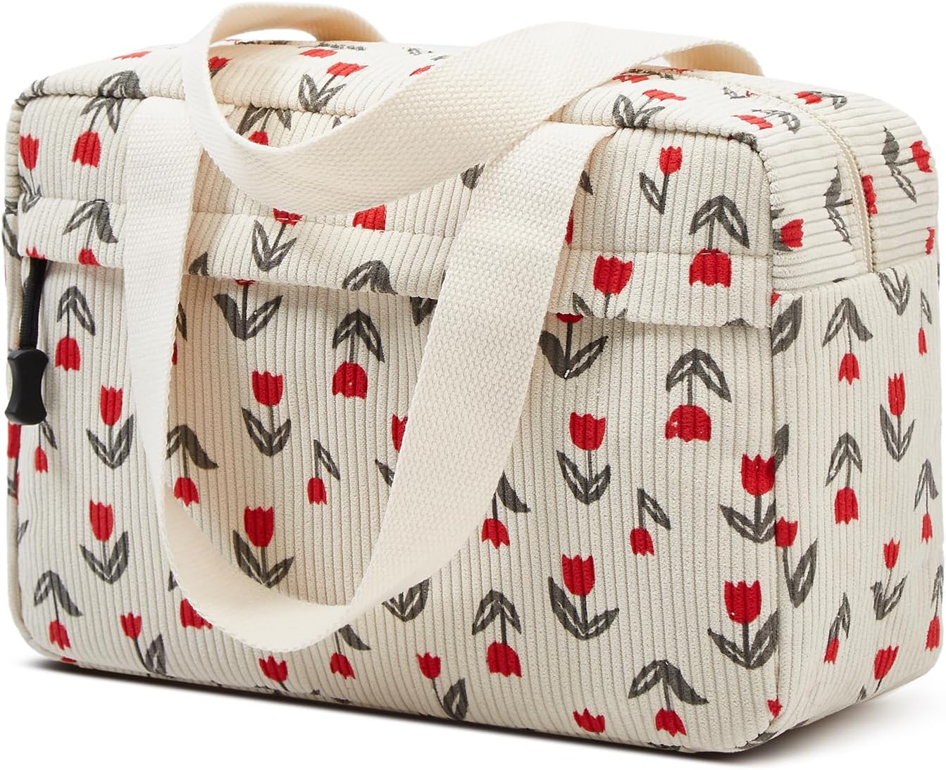 Large Makeup Bag for Women Corduroy Cosmetic bag Make up Bags Zipper Pouch with handle Cosmetic Organizer Toiletry Bag for Travel Storage