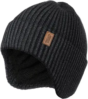 Wmcaps Fleece Lined Winter Beanie with Ear Flaps for Men & Women