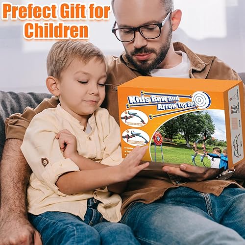 Miniatura 8 de Juego de arco y flecha para niños, juguetes de arco y flecha para niños de 5, 6, 7, 8, 9, 10, 11, 12, 13, 14 años, paquete de 2 unidades, juego de