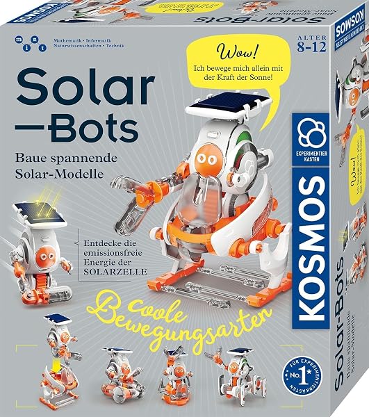 Detailaufnahme eines Solarroboter-Modells von KOSMOS, das die Solarzelle und den Antrieb zeigt.