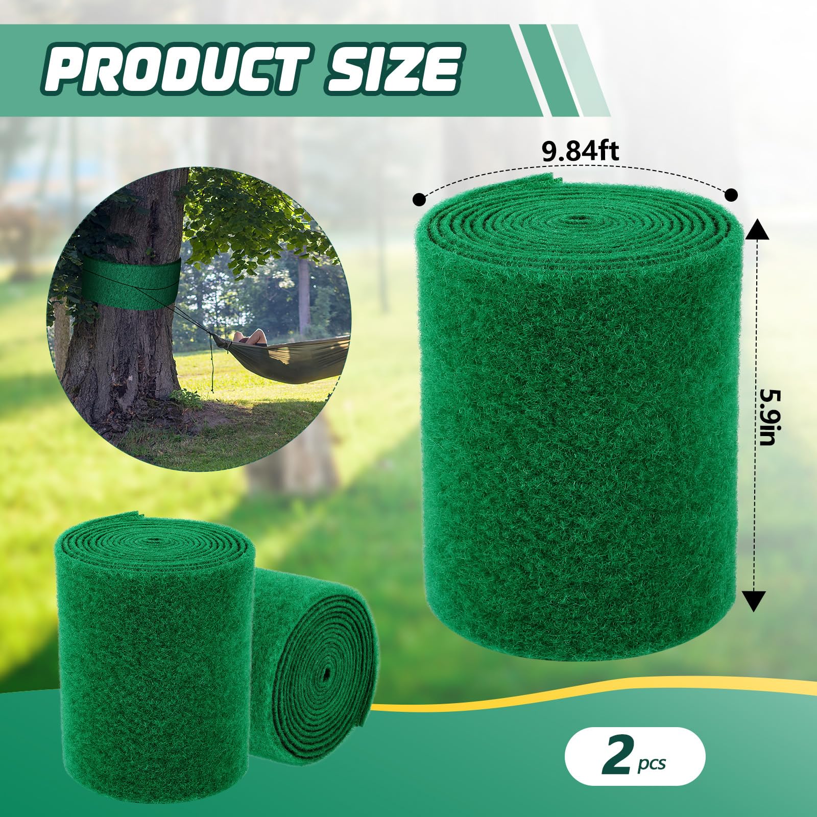 Frienda 4 Pcs Tree Protectors for Slacklines Ziplines Tree Swing Trunk Protector Guards Non Slip Felt Wrap Wear with Hook and Loop Fastener for Outdoor Ninja Hammock Slacklines Rope (9.84 ft X 6 Inch)