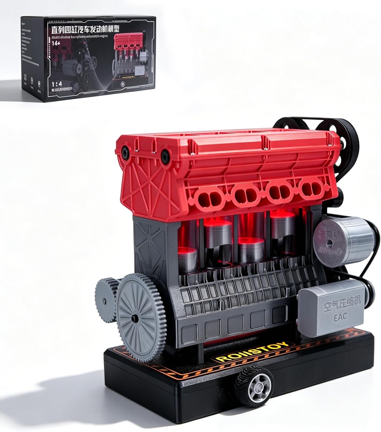 Inline 4 Cylinder Automobile Engine Model Vivid Mechanical Operation Replica Automotive Engineering Desktop Decor Vehicle Themed Collectible Display Ornament