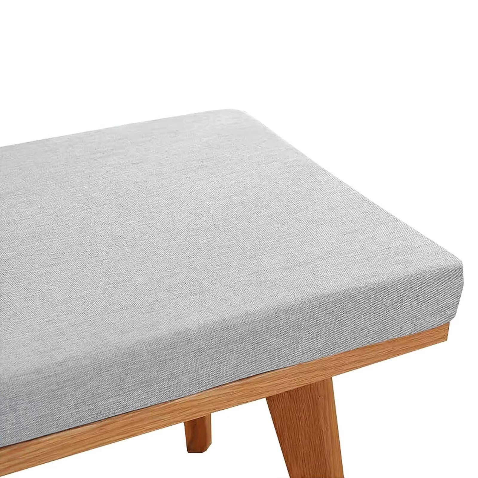 Coussin pour banc de jardin en lin gris clair pour terrasse