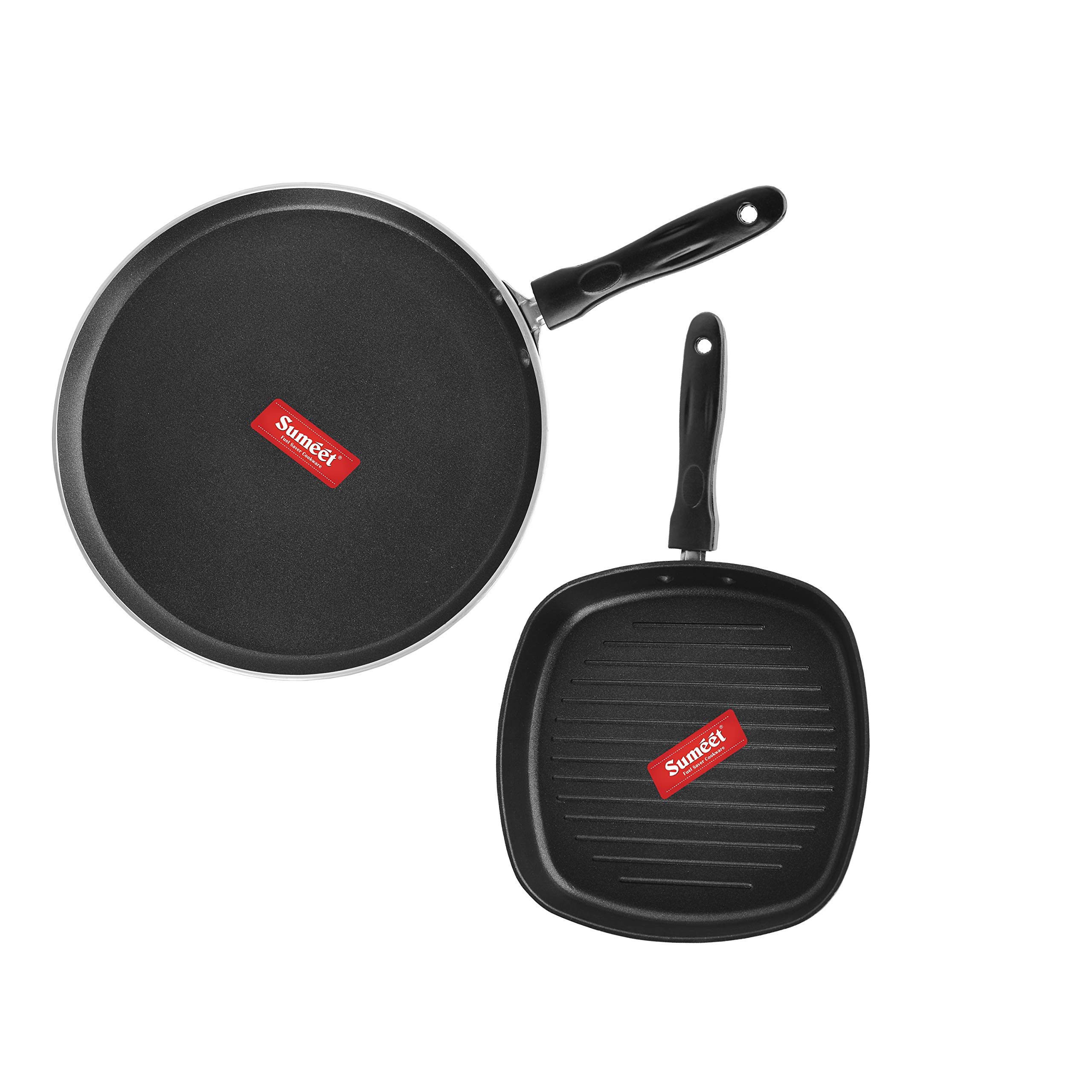 Sumeet 2.6mm Thick Non-Stick Berry Cookware set (Dosa Tawa – 26.5cm Dia + Grill Pan – 1.1Ltr Capacity – 22cm Dia) - Image 6 thumbnail