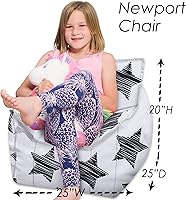 Vista 372 de Posh Creations Puf estructurado cómodo para jugar, leer y ver la televisión, Malibu Lounge, tela de lona para colorear, criaturas