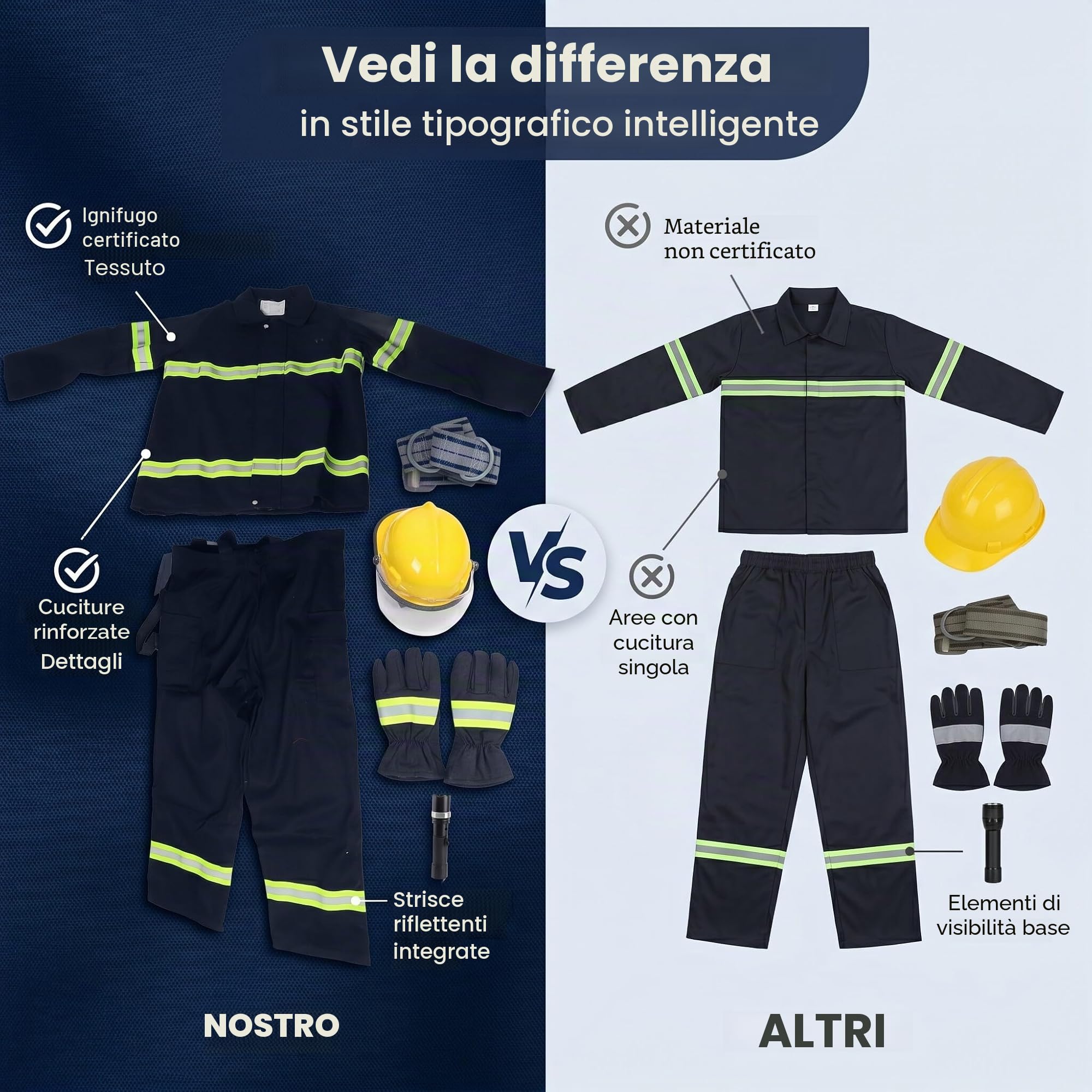 Eujgoov Tuta di Sicurezza Ignifuga Tuta di Sicurezza Tuta in Nylon di Cotone Ignifugo con Rubinetti Riflettenti
