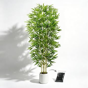 5FT Faux Bamboo Tree,Artificial Plants with Pot for Indoor Decor