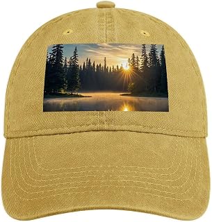 Sunrise on The Lake Baseball Cap for Women Men Golf Dad Hat Adjustable Classic Baseball Hat Outdoor Sports Caps, Sunrise on The Lake