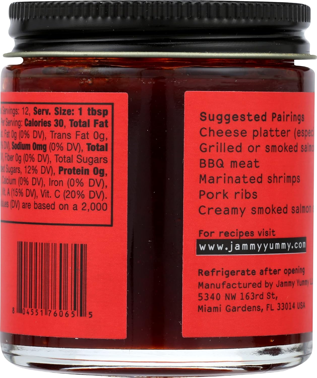 JAMMY YUMMY Red Pepper Jam, 5 OZ