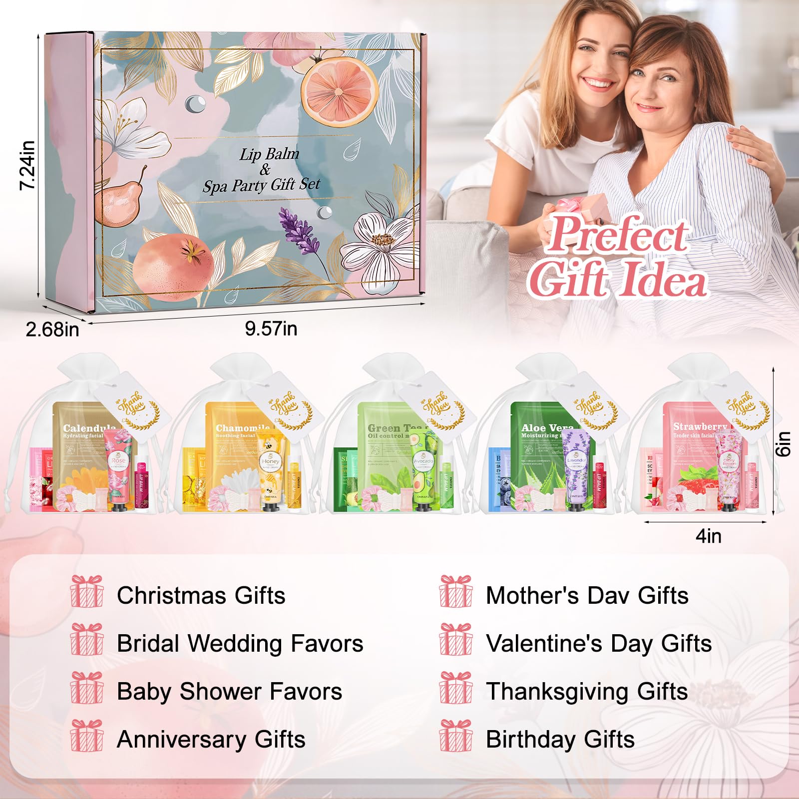 100Stück Geschenkset für Frauen Hautpflege, Beauty Skincare Set für Mädchen | Spa Party Geschenke Mit Gesichtsmasken, Handcremes, Lippenbalsam, Augenpads, Lippenmaske, Spa-Übernachtungsparty-Zubehör