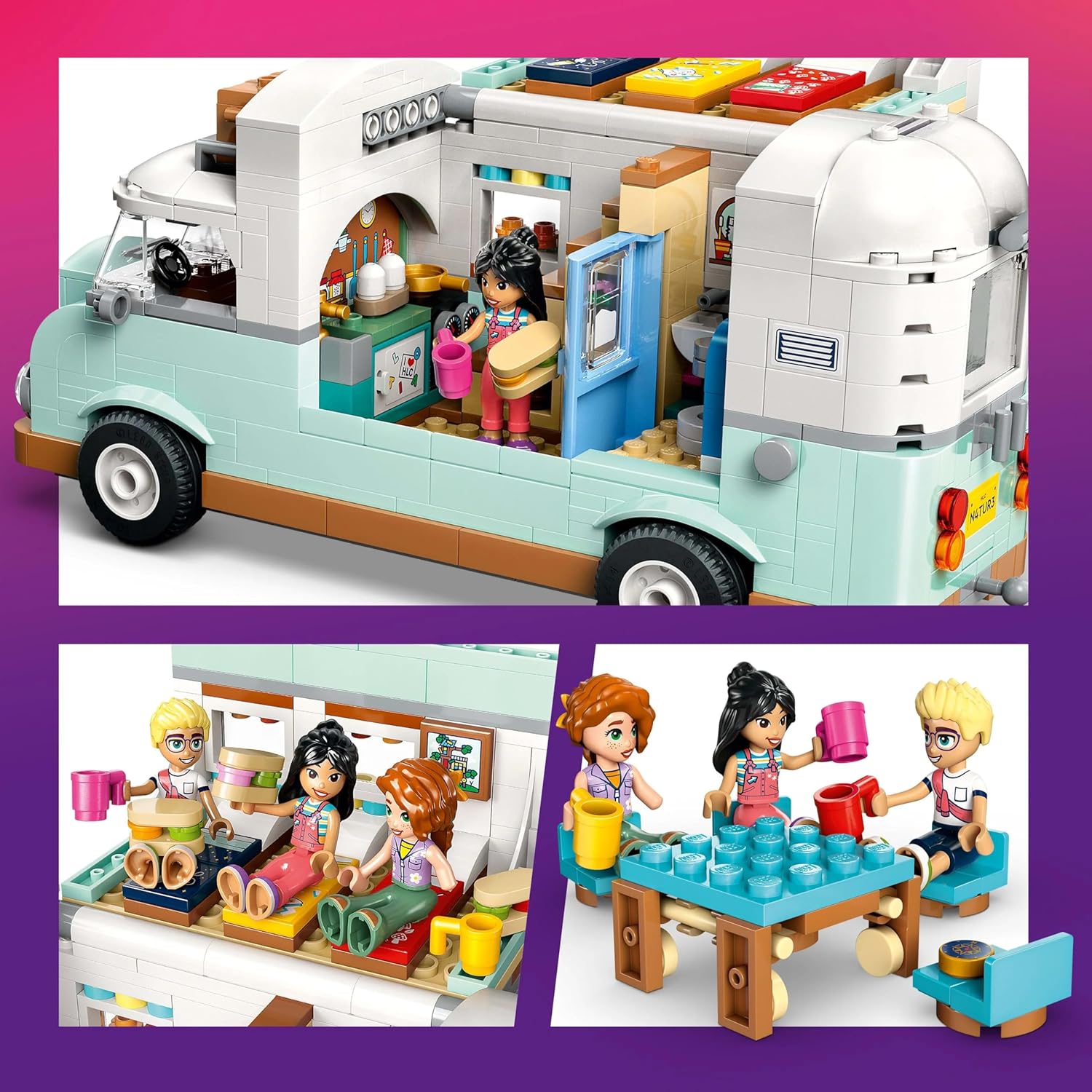 LEGO 42663 Friends Exciting Camper Toy, Birthday Gift, Blocks, Girls, Boys, Children, 7, 8, 9 Years, Elementary School Students, Pretend Play, Pretend Play, Vehicle, Mini Car, Mini Car