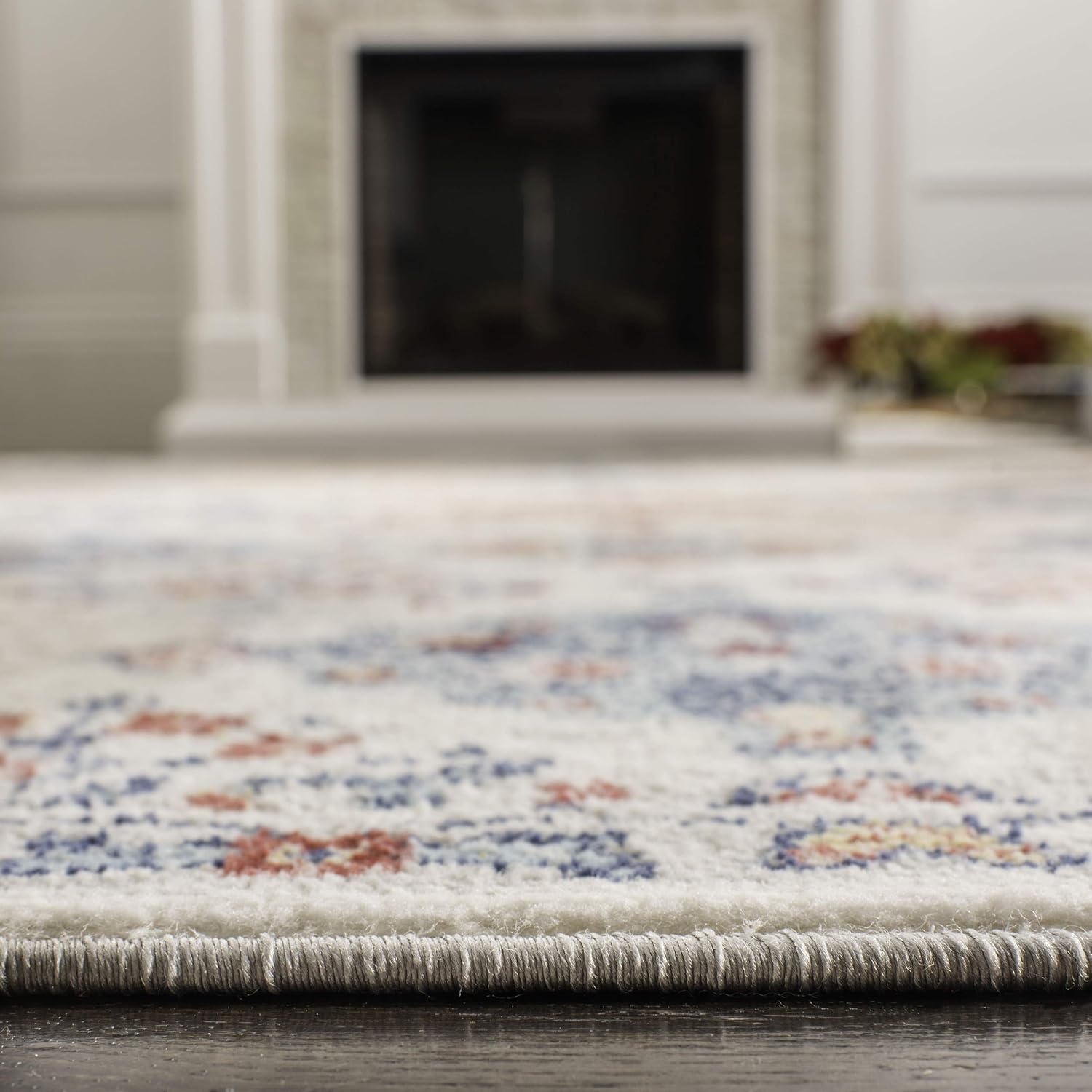 SAFAVIEH Farmhouse Collection 2'1" x 8' Grey / Red FMH805F Moroccan Boho Tassel Runner Rug