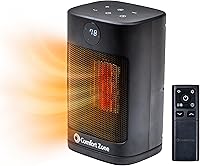 Vista 1 de Comfort Zone Digital Desktop Heater, 1500W/1000W, ECO Mode, Thermostat, Remote Control, 12H Timer, Tip-Over & Overheat Protection, Portable Electric