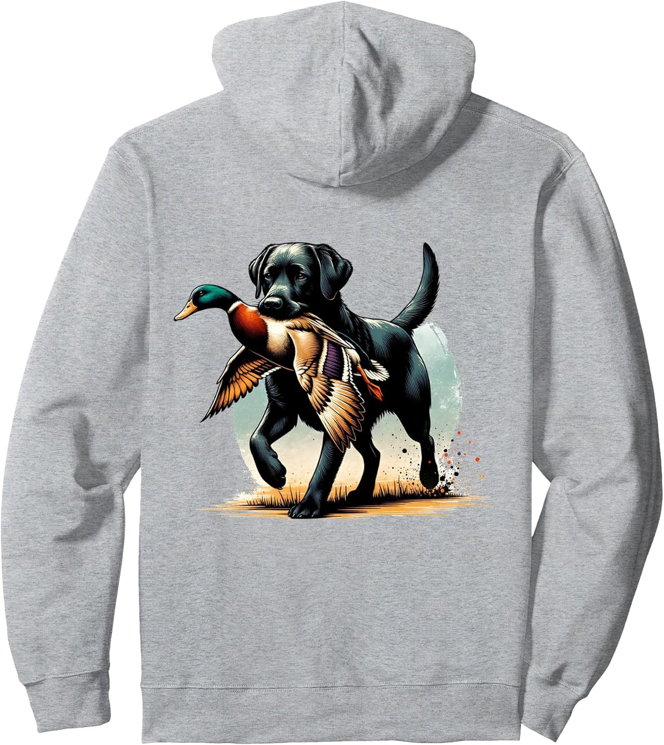 Watercolor Black Labrador Retriever Duck Hunting Dog Lovers Pullover Hoodie
