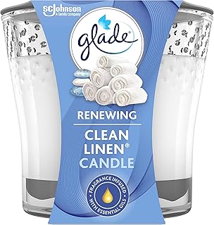 Glade Jar Candle Air Freshener, Clean Linen, 3.4 Ounce