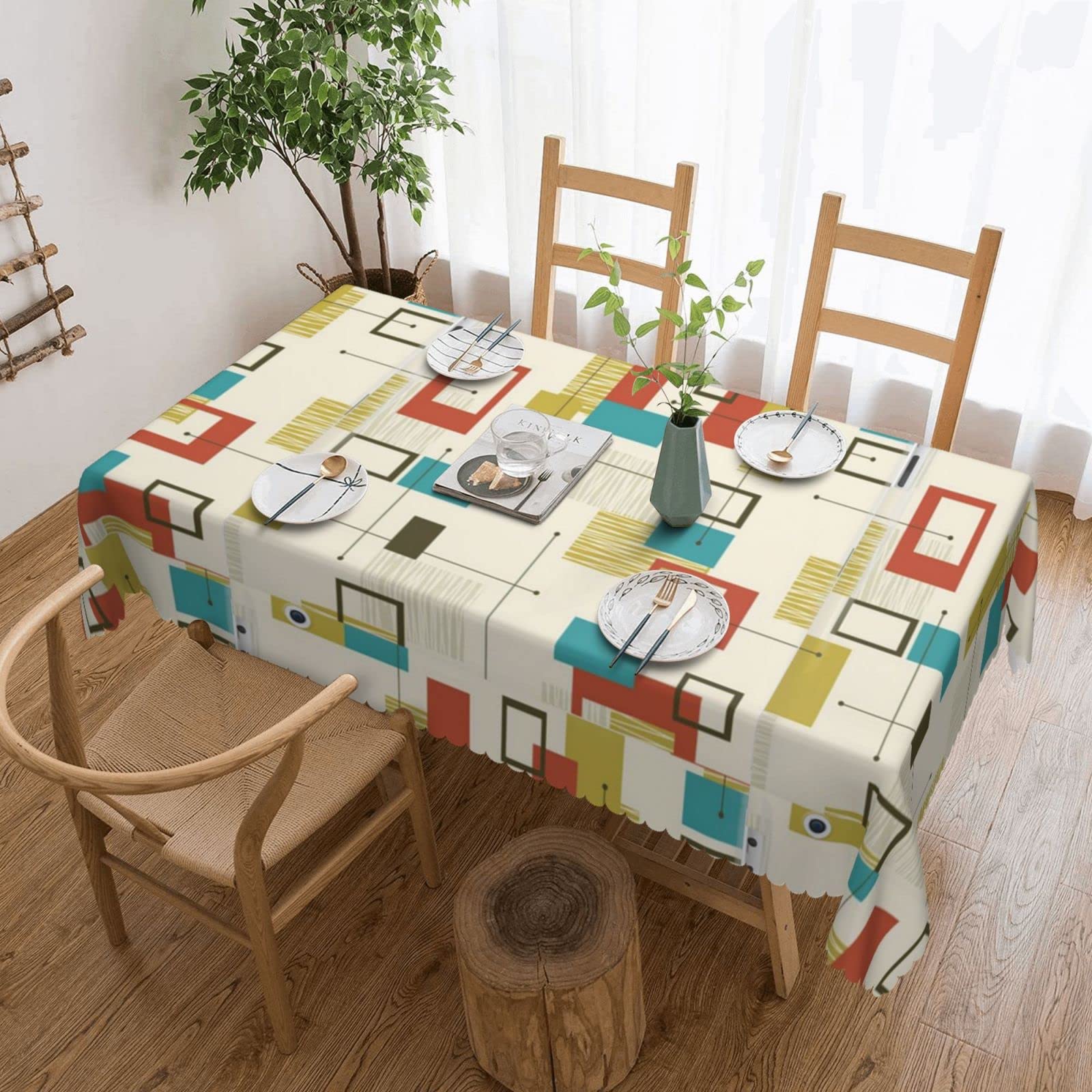 Nappe rectangulaire moderne 137x183 en polyester lavable
