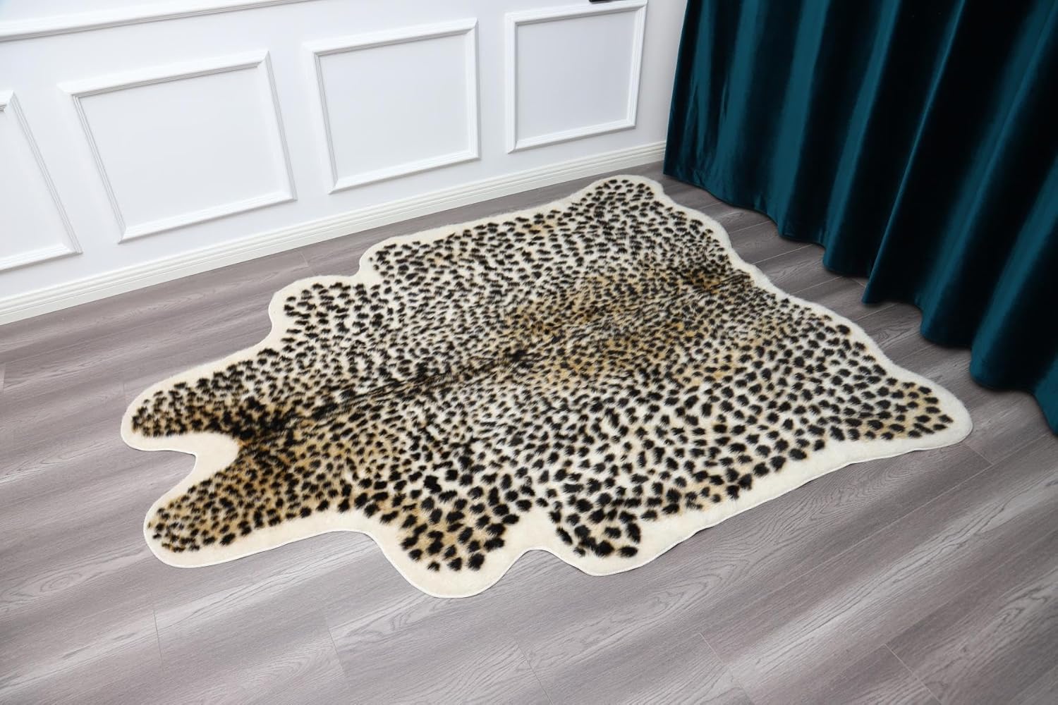 Huichenxing2021FURSTORE Faux Cheetah Area Rug Animals Printed Hide Mats Leopard Faux Hide Area Rug 5.2ft x 6.5ft / 63 x 78.7inch / 160 x 200cm - Image 7