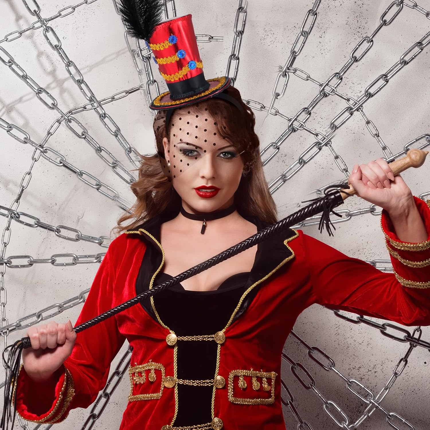 Newcotte 4 Pcs Ringmaster Hat Circus Mini Top Hat Headband Majorette Circus Costume Accessories for Costume Party Cosplay