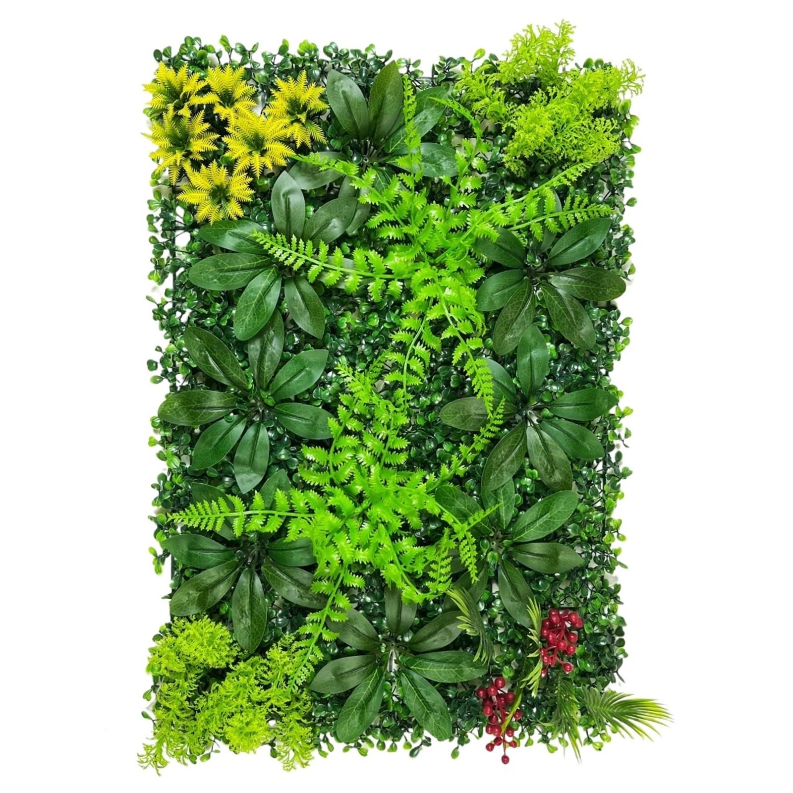 1pc Artificial Green Plant Wall Panel with Grass Flower Boxwood Hedge Outdoor Privacy Fence Screen