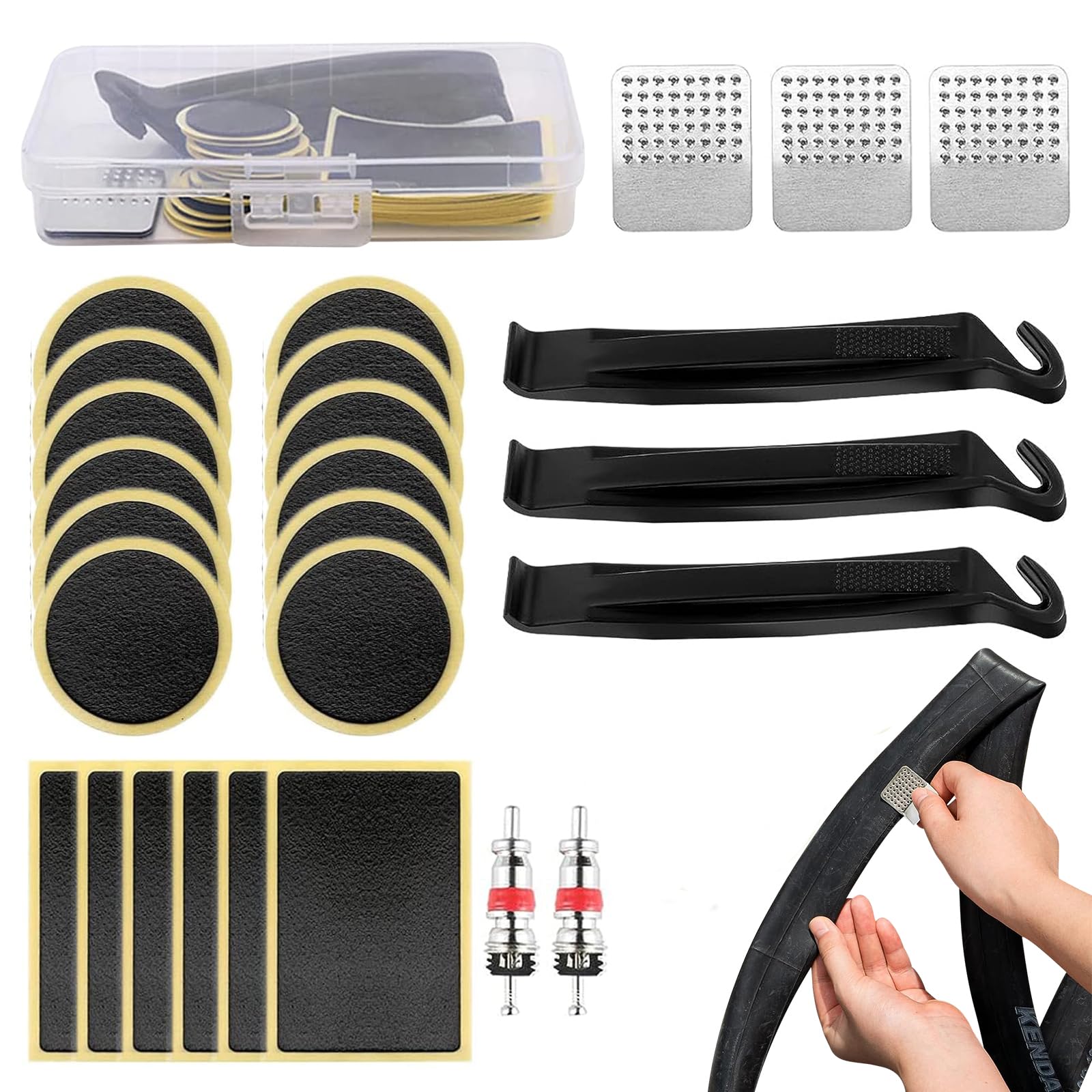 KIT RIPARAZIONE PNEUMATICO BICI MOTO CARTUCCE AD ARIA COMPRESSA KIT PORTATILE - Foto 8