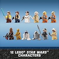 Vista 6 de LEGO Star Wars Una Nueva Esperanza Base Rebelde de Yavin 4, juego de Star Wars con sala de comando, escenario de ceremonia de medallas, caza estelar