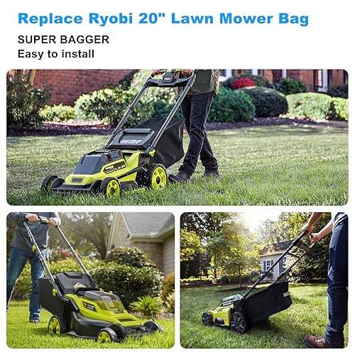 Miniatura 7 de 970698001 - Bolsa de césped para cortacésped Ryobi de 20 pulgadas, piezas RY40108, RY40109, compatible con modelos de cortacésped inalámbrico Ryobi
