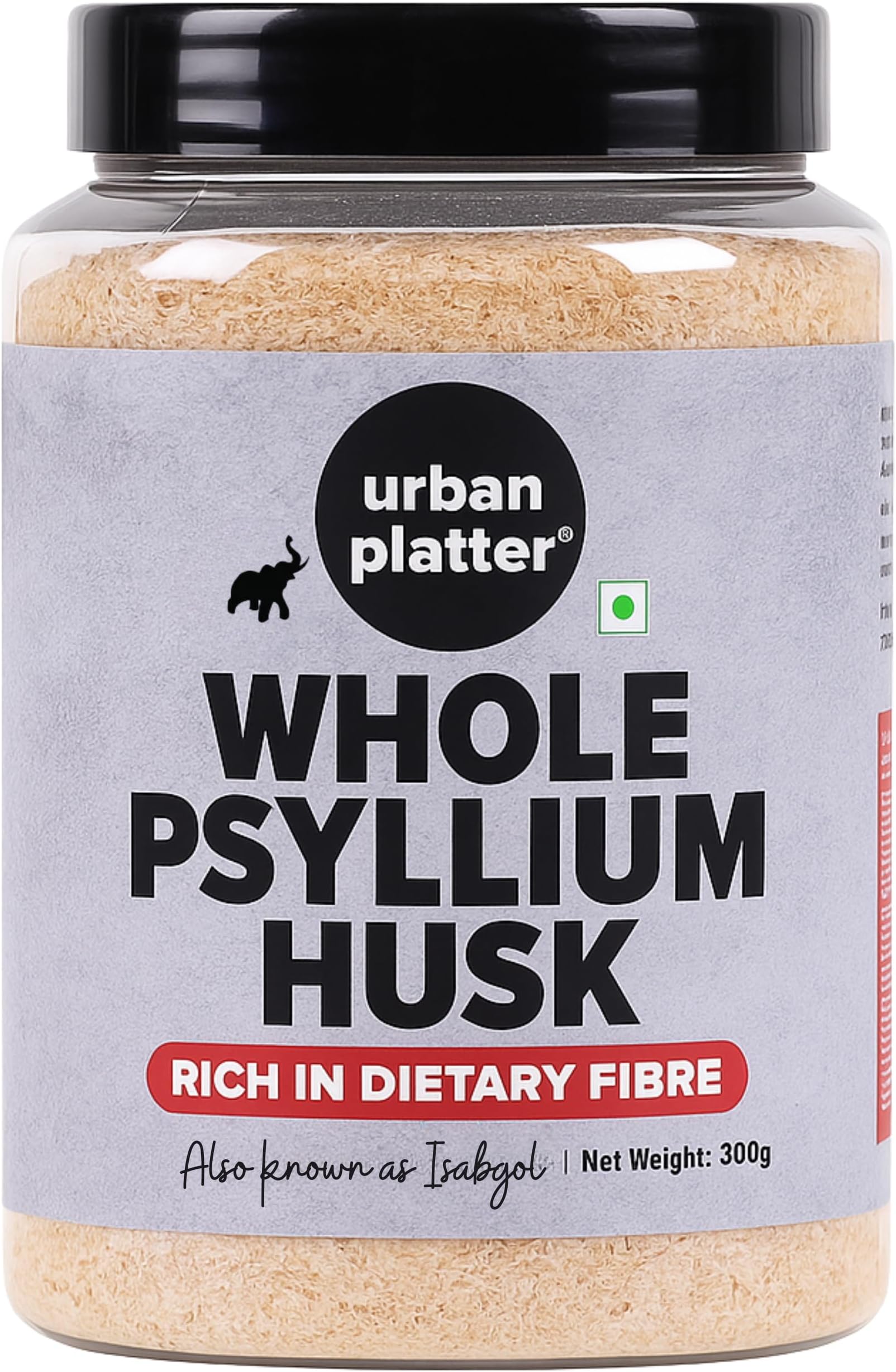 Urban Platter Purgative Whole Husk of Psyllium,300 grams [Sat Isabgol]