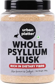 Urban Platter Whole Psyllium Husk Isabgol | 10.58 Oz 300g | Supports Digestion Health & Bowel Regularity | Natural Fiber Supplement | Gluten-Free, Keto-Friendly & Vegan