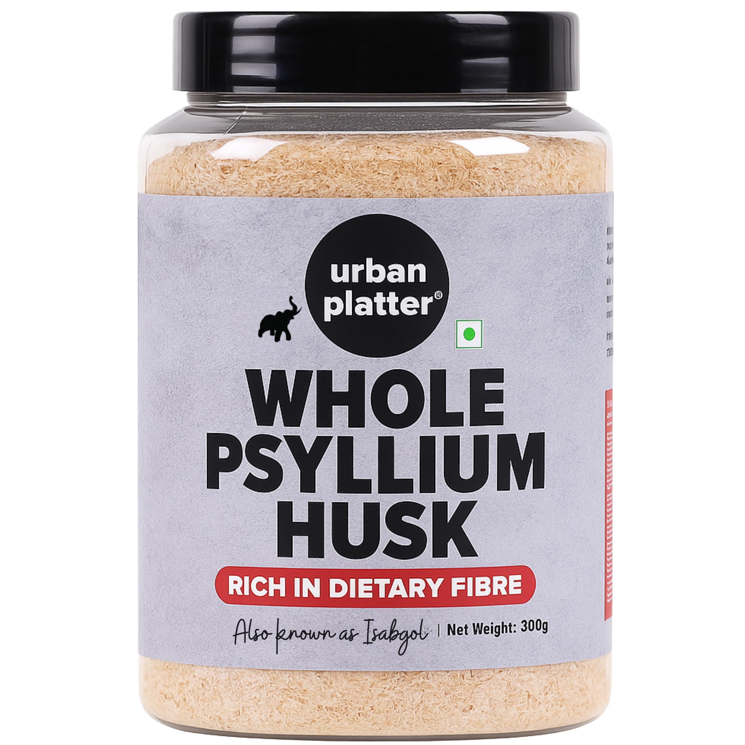 Whole Psyllium Husk (Isabgol) | 10.58 Oz (300g) | Supports Digestion Health & Bowel Regularity | Natural Fiber Supplement | Gluten-Free, Keto-Friendly & Vegan