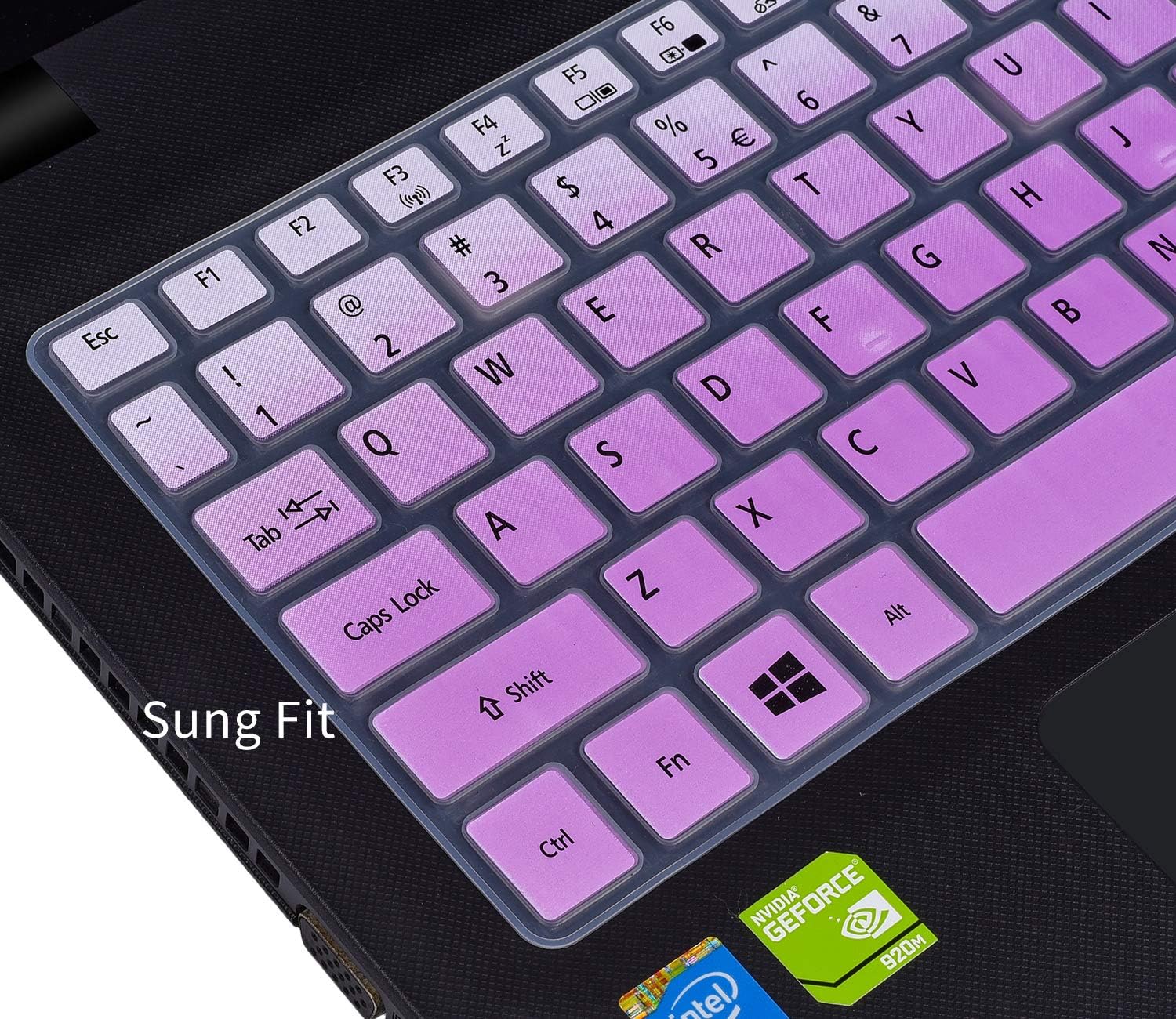 Keyboard Cover for Acer Aspire E15 E5-576 E5-576G E5-575 E5-573G ES15 ES1-572/Aspire E 17 E5-772G / Aspire V15 VN7-592G/V17 VN7-792G / F15 F5-571 F5-573G / Aspire A315 A515 A715, Ombre Purple