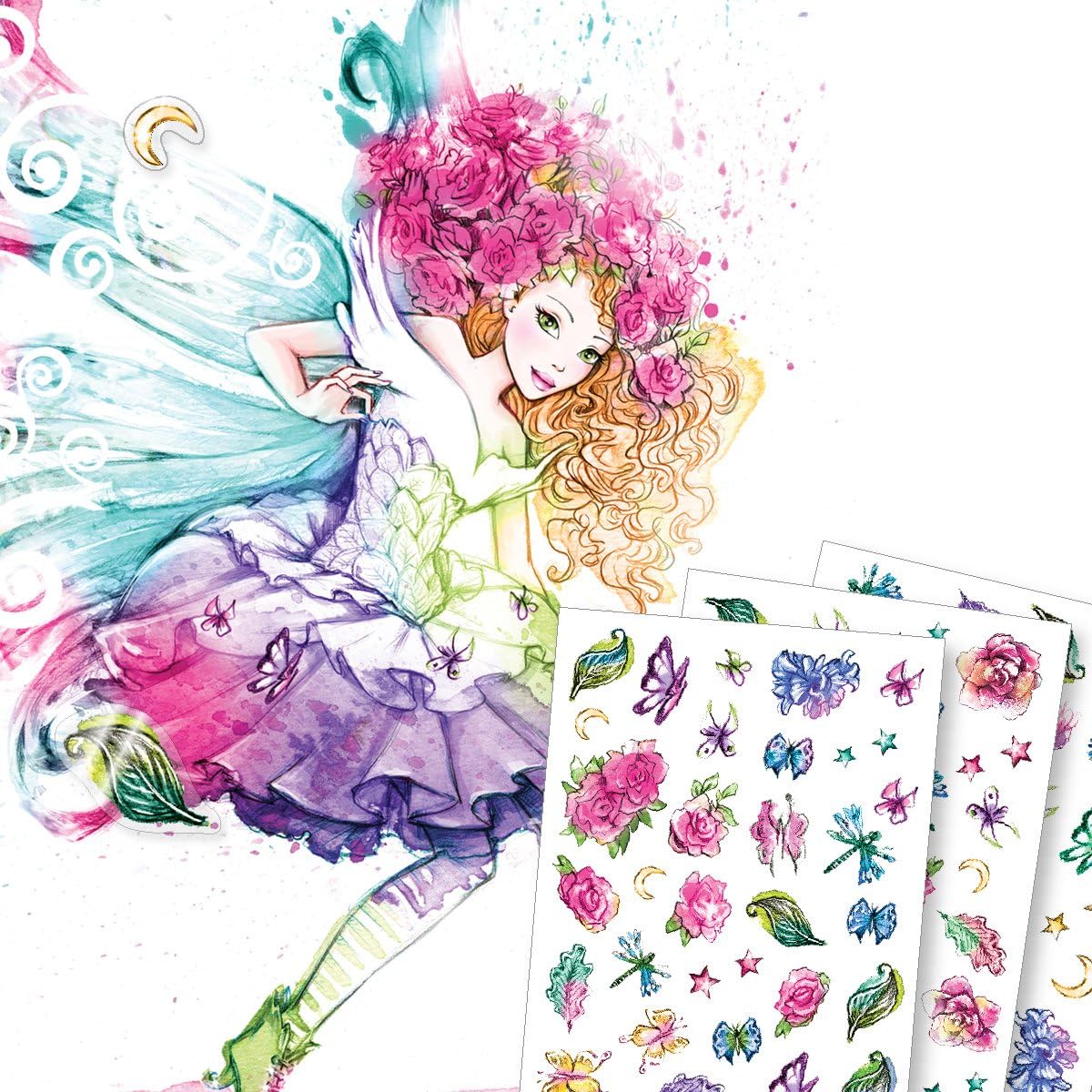 Style Me Up - Creative Craft Kit - Set of Watercolor Paints, Pencils, Brushes and Coloring Book for Girls - SMU-1301