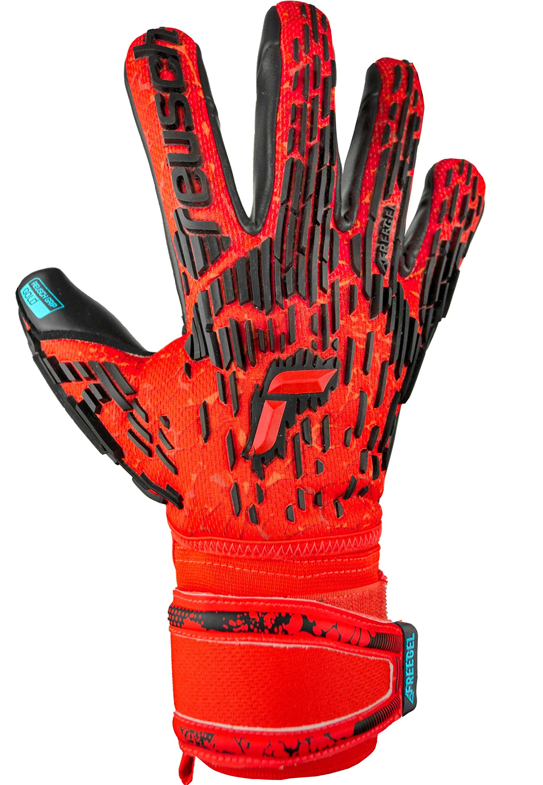 Reusch Guanti da Portiere Freegel Gold Finger Support con Eccellente Presa E Taglio Interno, Unisex Adulto
