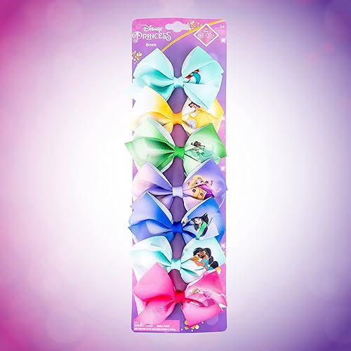Miniatura 7 de Princesa Disney - Lazos para niños - Juego de regalo de accesorios para el cabello - Lazos para el pelo de princesa - Paquete de 7 piezas de 4