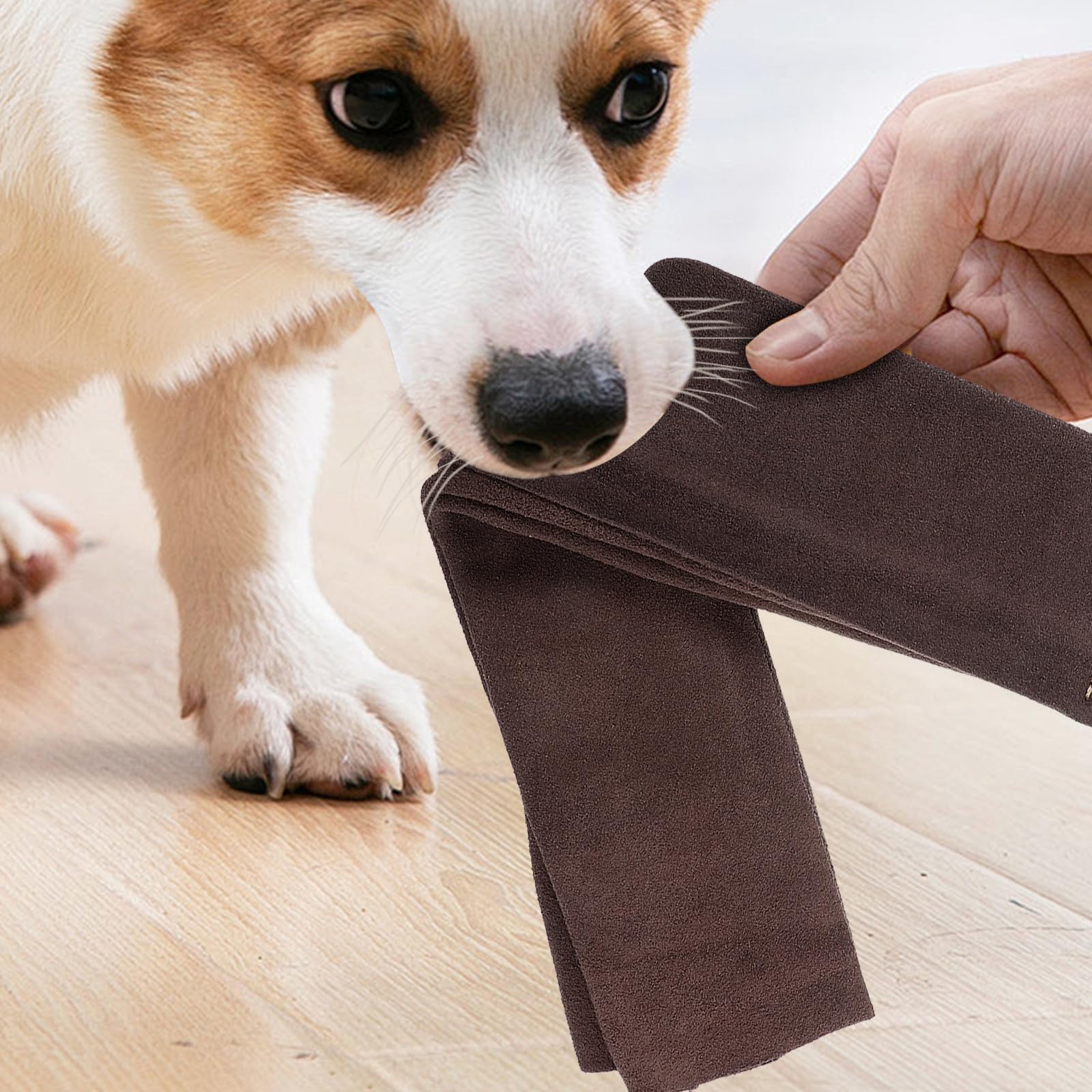 Trapo de Mordida Profesional para Perros, Juguete Resistente al Desgaste de Piel de Vacuno, Tamaño Mediano, Juguete para Tirar y Entrenar Cachorros, Suministros para Mascotas