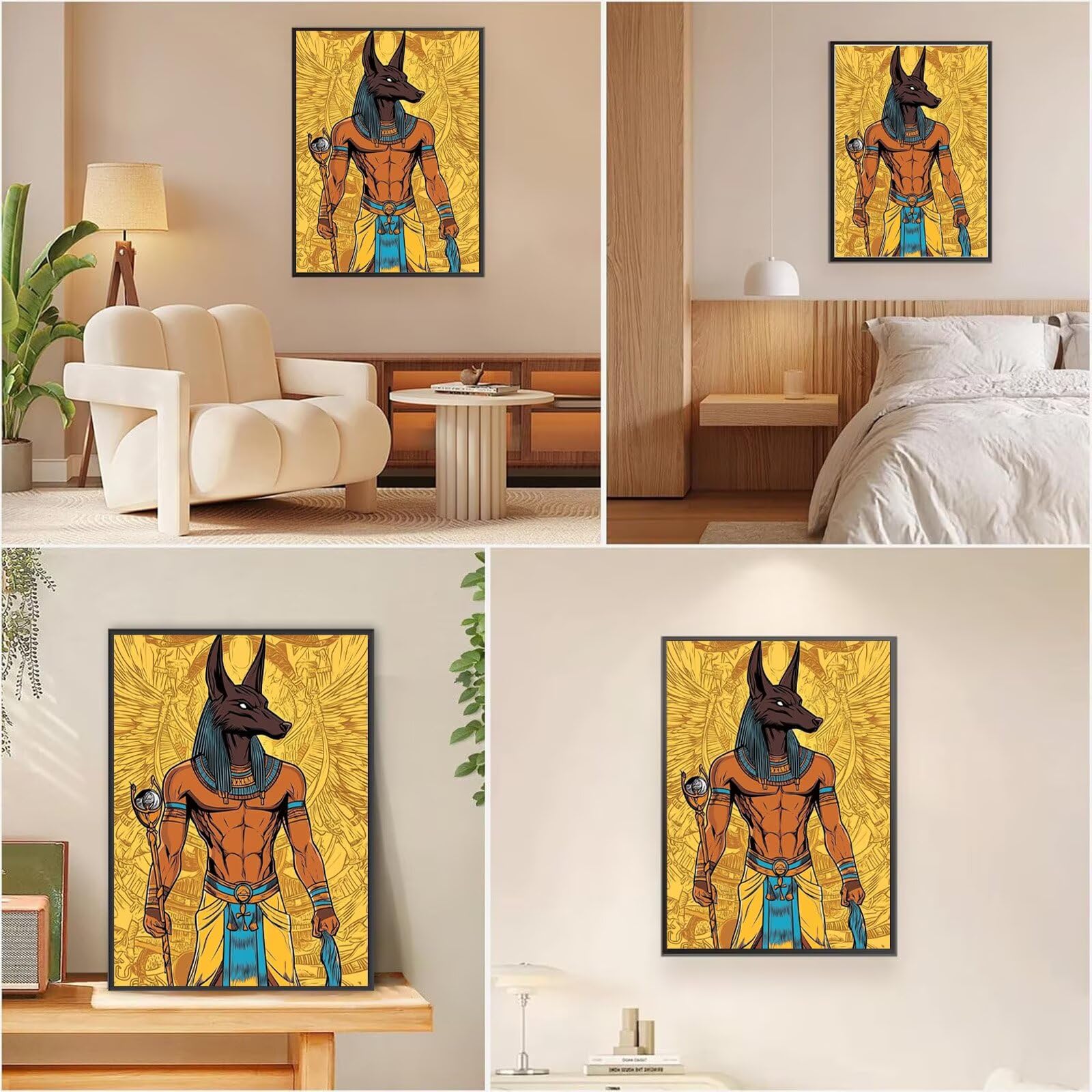 Diamond Painting Anubis, Hund Diamond Painting Erwachsene 5D Runder Full Drill Diamond-painting, DIY Bastelset Kreativ Set für Erwachsene, Crystal Art Home Wand Dekor, Geschenke 90x120cm, Model667