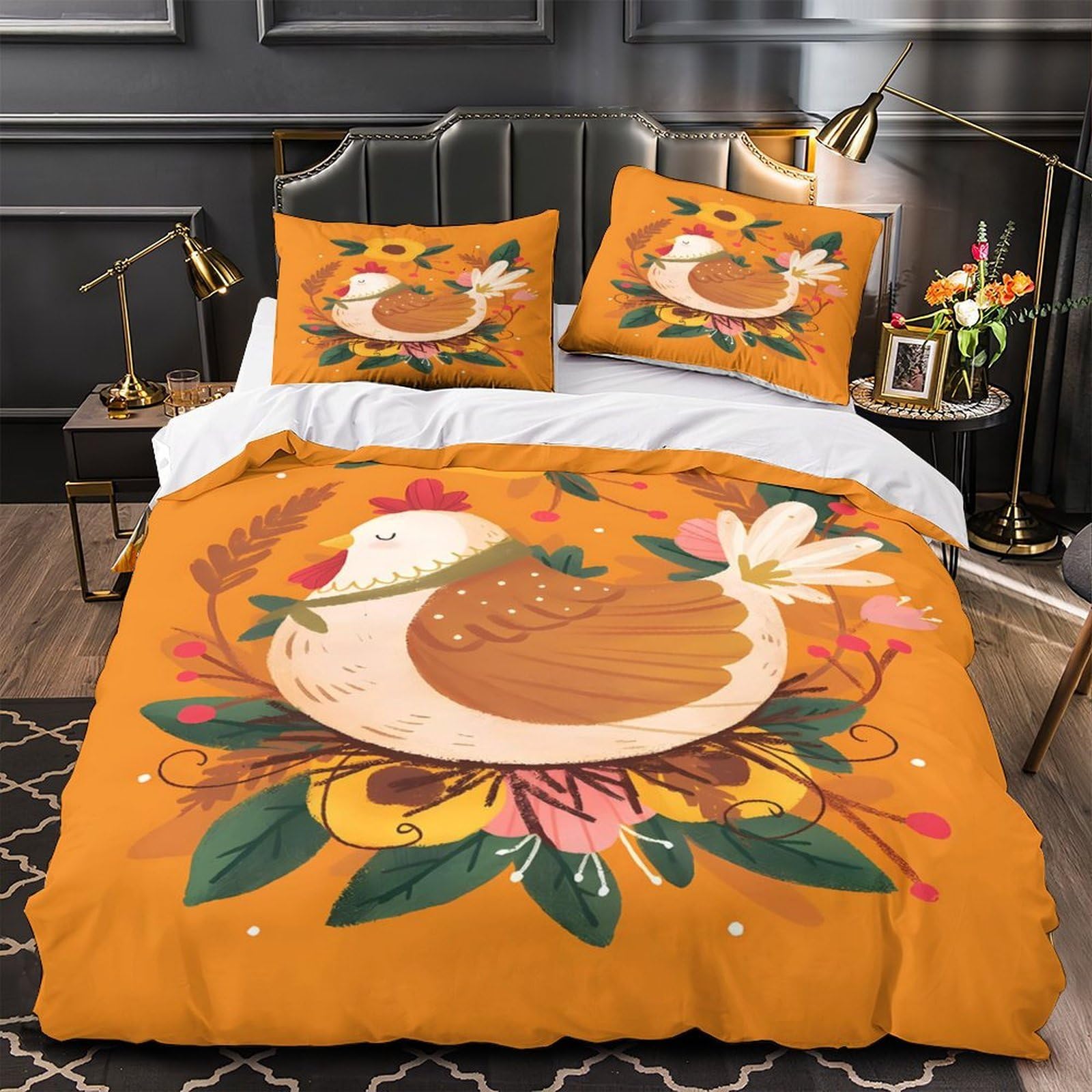 Housse de Couette Hypoallergénique Anti-Acariens Facile à Laver King Size