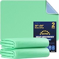 Fygrip 2-Pack 36x54" Extra Heavy Absorbency Washable Underpads - Waterproof Reusable Pee Pads for Dogs, Incontinence, Babies & Mattress Protection