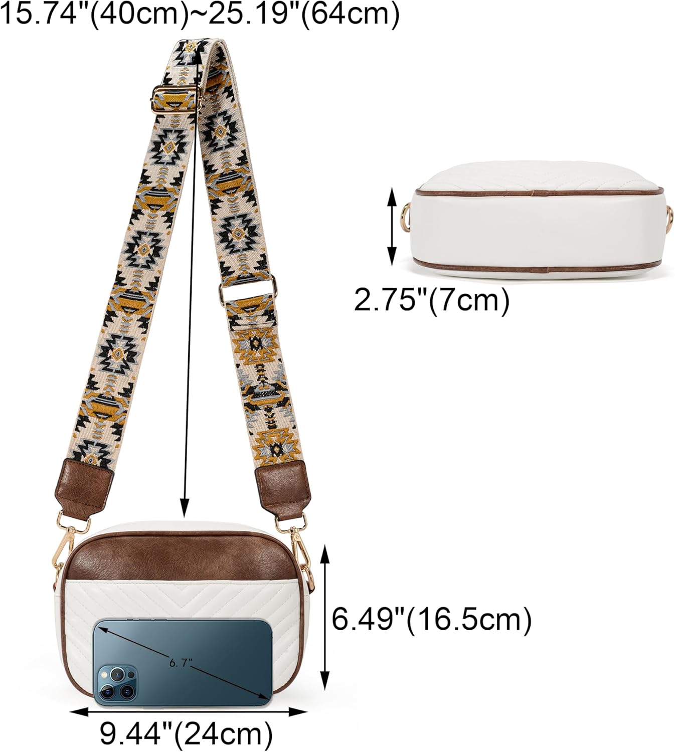 UTO Crossbody Bags for Women Vegan Leather Large Capacity Casual Fashion Bag With Strap